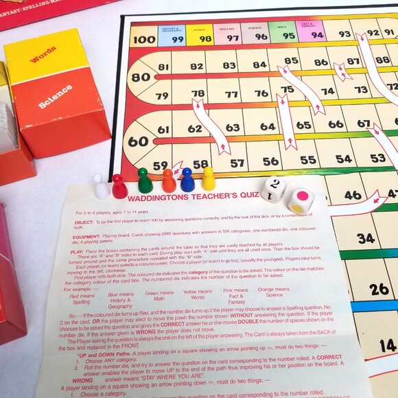 Waddingtons Teachers Quiz 1983 Board Game Complete Vintage Educational Trivia - Picture 9 of 13